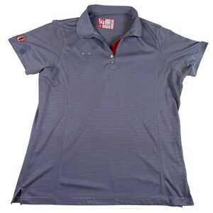 Chick-fil-A Team Style Oobe Women XL Polo Shirt Blue White Stripe Uniform